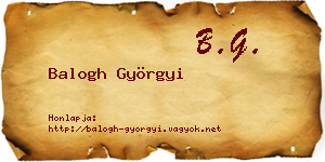 Balogh Györgyi névjegykártya