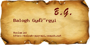 Balogh Györgyi névjegykártya